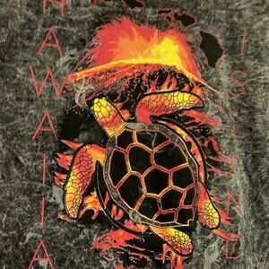 HAWAIIAN LAVA ROCK DYED SHIRT HONU GREEN SEA TURTLE HAWAII ISLAND CHAIN XXL NEW